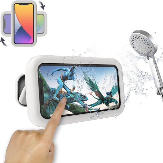 Waterproof Shower Phone Holder,360° Rotation Shower Phone Case, Angle Adjustable, Anti-Fog High Sensitivity,For Bathroom,Batheub, Kitchen Wall,Compatible with 4" - 6.8" Cell Phones