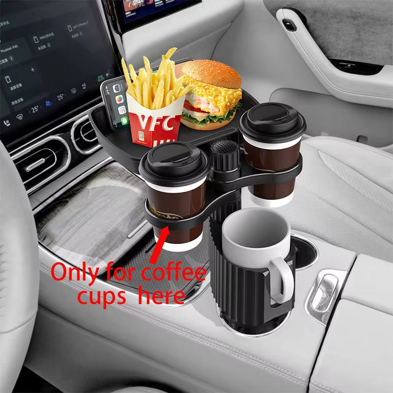 Car Cup Holder Expander Tray with Detachable Car Cup Holder Tray, Car Food Trays for Eating &Cup Holder Tray Table for Car