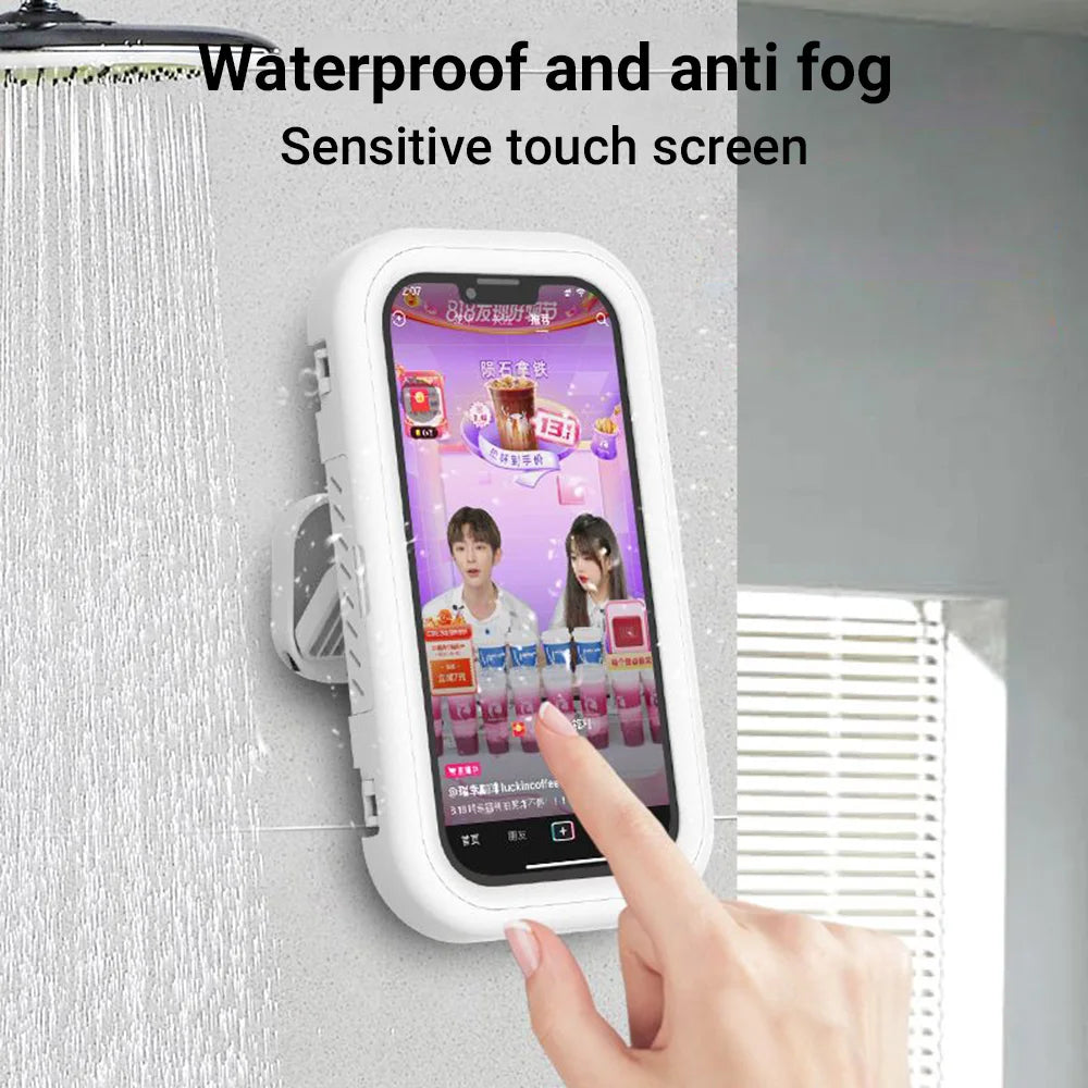 Waterproof Shower Phone Holder Rotation Angle Adjustable Telescoping Wall Mount Phone Holder for Bathroom Kitchen Bracket Stand